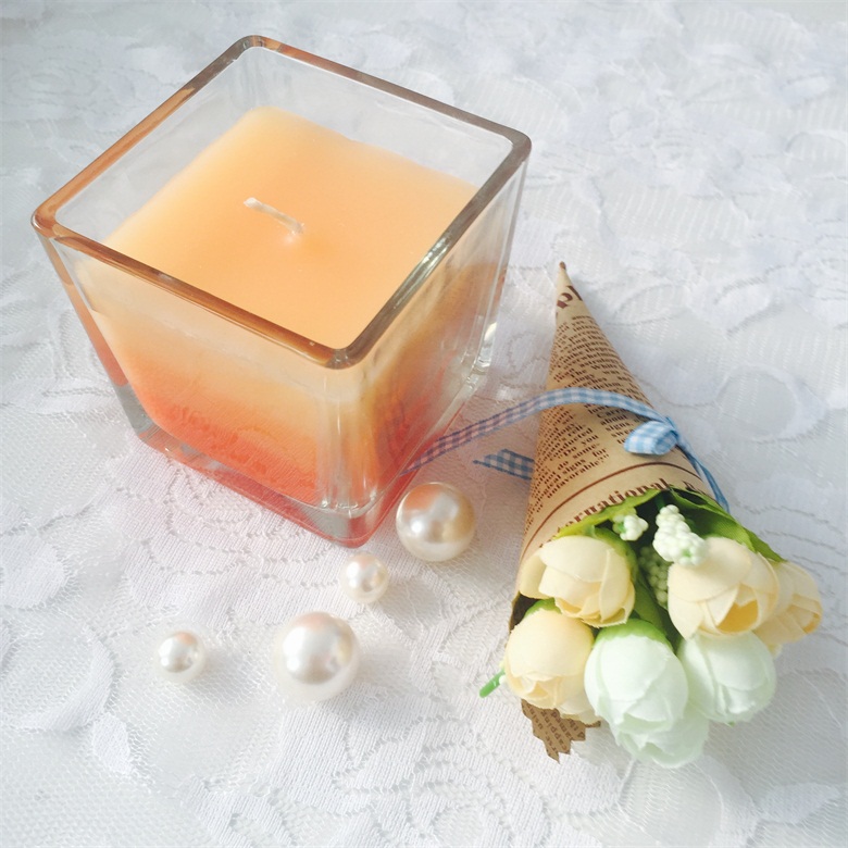 2017 Leading Modest Luxury Design 3Layered Gradient Colored Glass Jar Candles