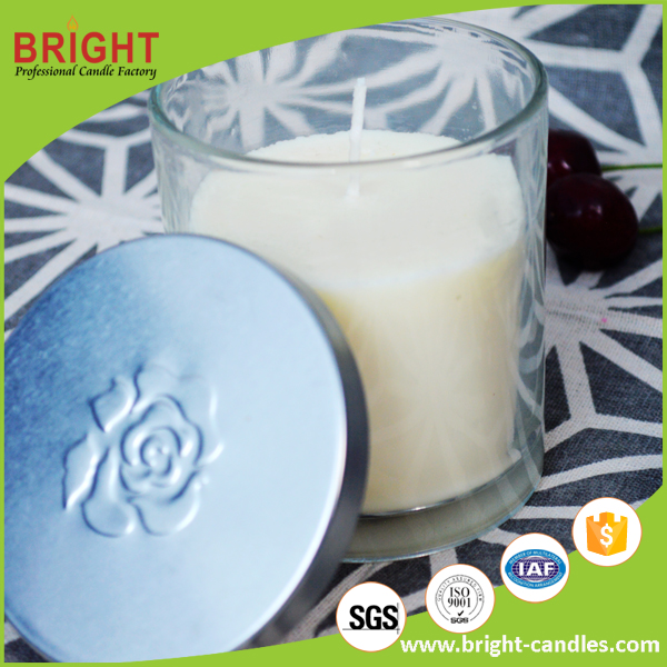 Big scented milk 1% paraffin wax good quality glass jar decorative candles gift