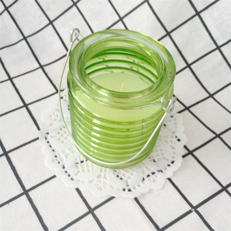 Outdoor Used Citronella Scented Hanging Candles in Glass Holder