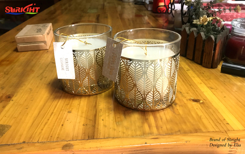 Luxury Metal Framed Glass With Soy Candles