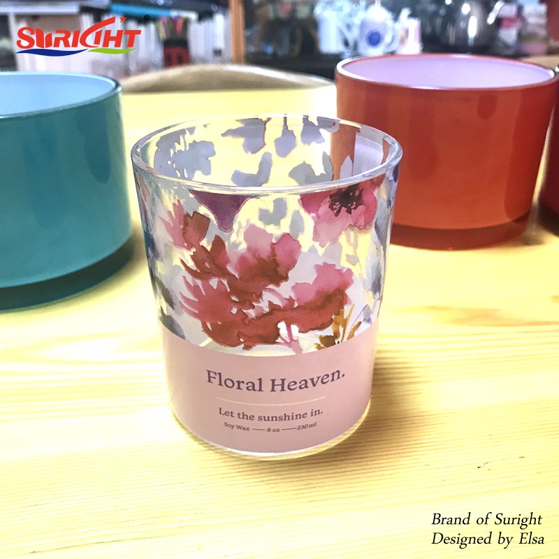 Soybean Candle Glass Candle Holder Floral Heaven