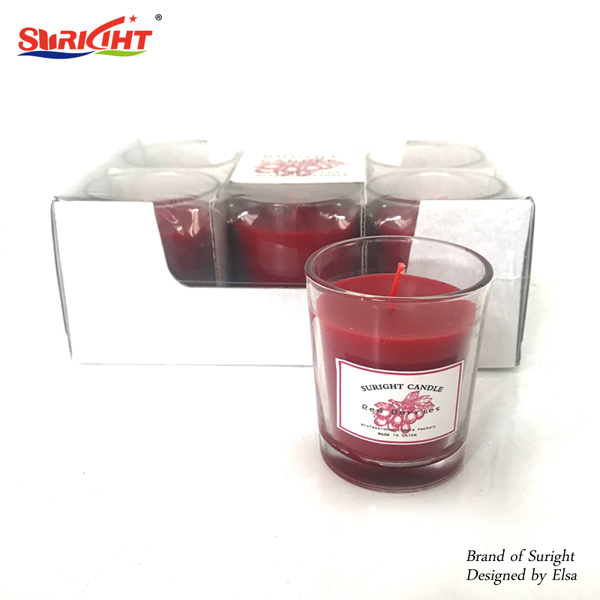 6 Red Berries Scented Glass Jar Candle For Cheap Sale