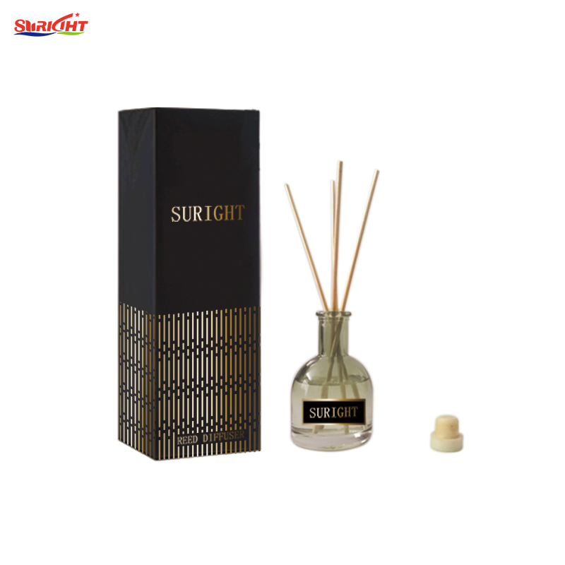 Hot sell hot stamping pattern Black tie reed diffuser fresh air scented Essential oil reed diffuser