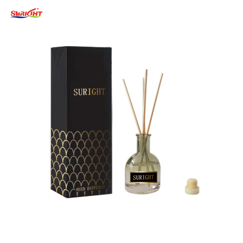 Hot sell hot stamping pattern Black tie reed diffuser fresh air scented Essential oil reed diffuser