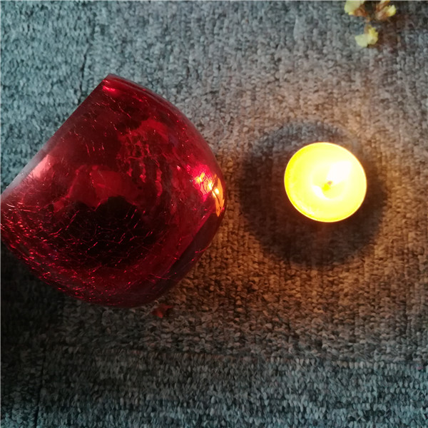 Red shaped glass candle jar holder home decoration wedding gift