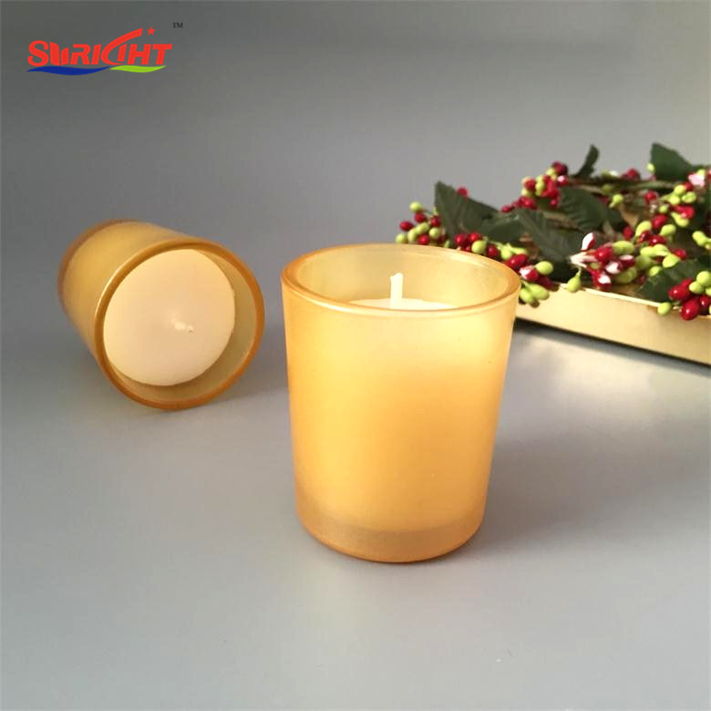 Laurel Christmas Decoration Gift Set Gold Glass Jar Candle