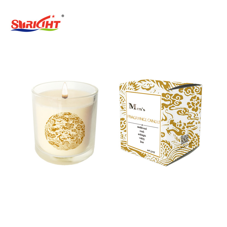 3 Wicks Black Unique Men's Jars Candle for Father's Day with Wooden Lids