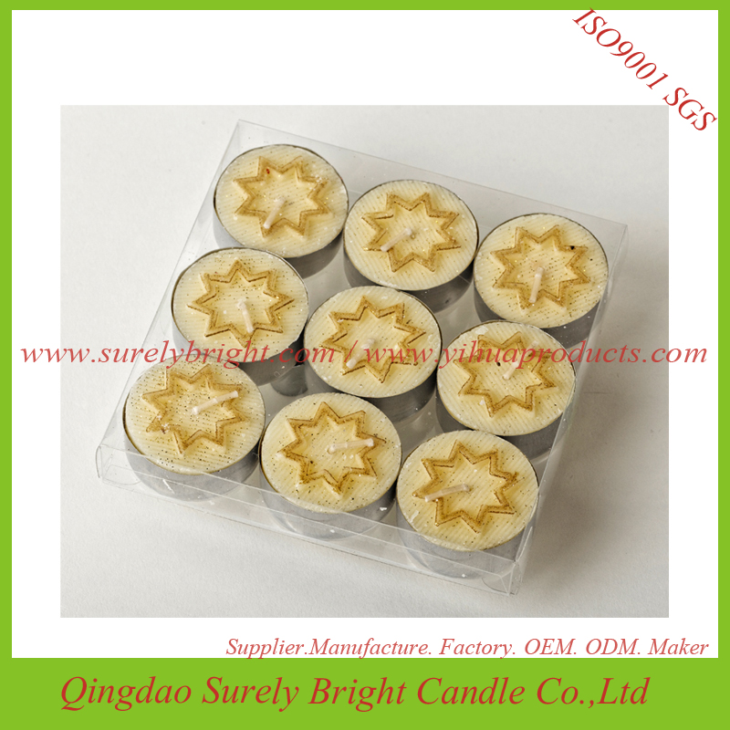 Gold Color Christmas Gift Packing Tealights