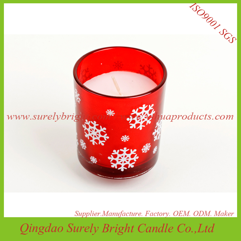 Christmas Decoration Red Color Scented Jar Paraffin Wax Candle