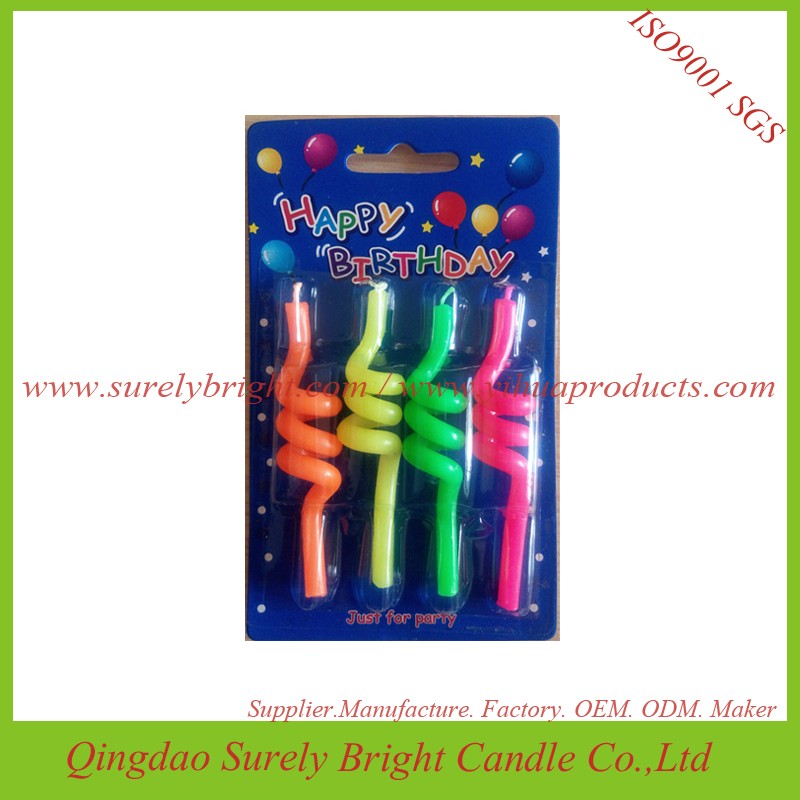 2016 new designed birthday candles color curves
