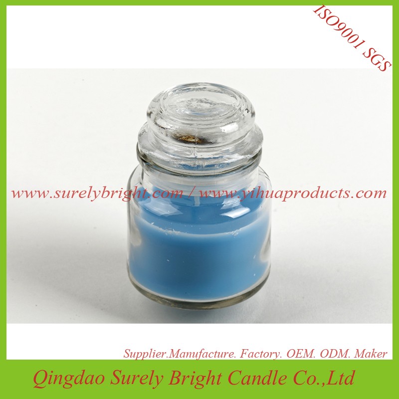 Color Scented Glass Jar Candle With Lid
