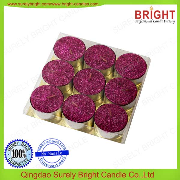 China Candle Wholesale Christmas Decor Glitter Tealight Candle