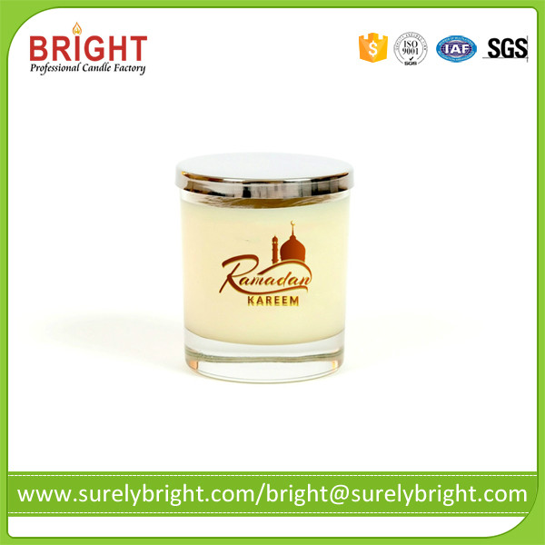 Luxury Customized Muslim Glass Scented Candles with Metal Lid