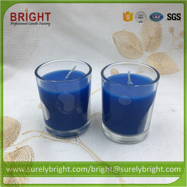 Ocean Aroma Blue Colored Glass Jar Candles Wholesale