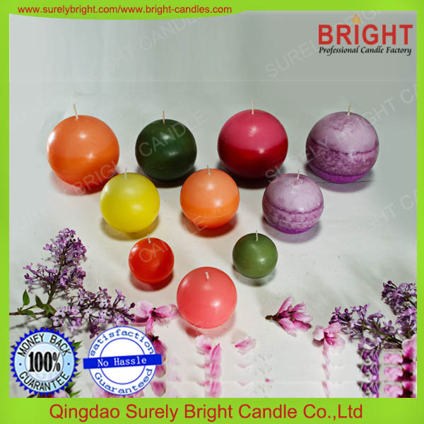 Decoration Used Gift Ball Shape Candles with Layer Colored