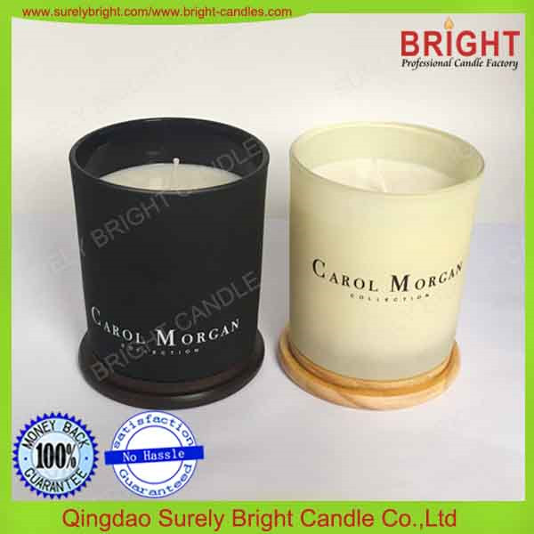 Best Selling Glass Candle with Wooden Lid Customized Logo Available