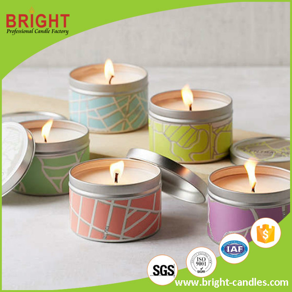 Customized Label Tin Candles Decorations