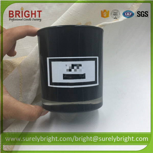 New production Luxury inner spraying outer customized printing logo glass candles