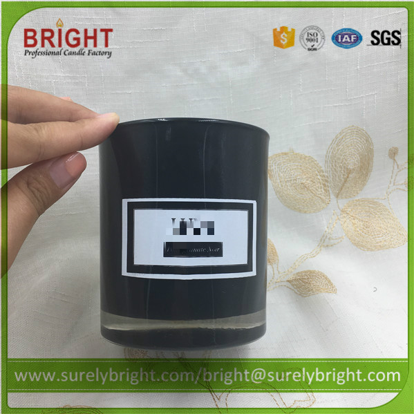 New production Luxury inner spraying outer customized printing logo glass candles