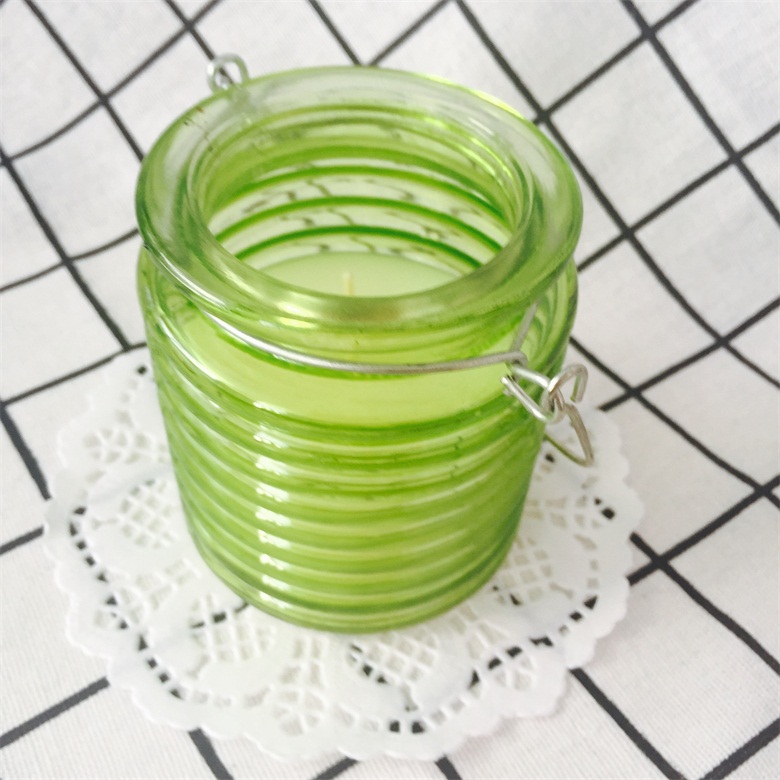 Outdoor Used Citronella Scented Hanging Candles in Glass Holder