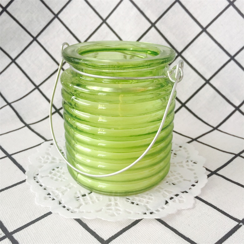 Outdoor Used Citronella Scented Hanging Candles in Glass Holder