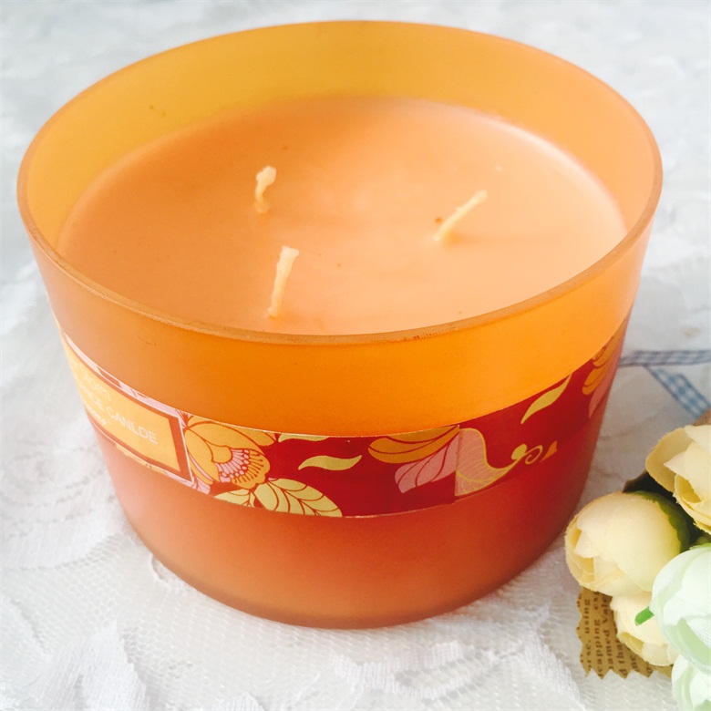 citronella paraffin wax outdoor three wicks dull polish glass jar candles