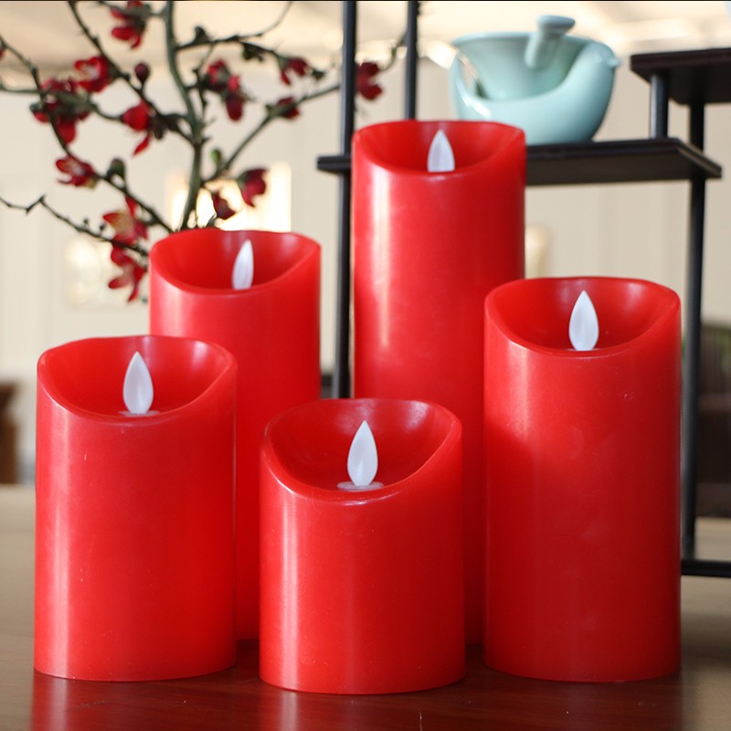 Red Color Christmas Home Decoration LED Candles