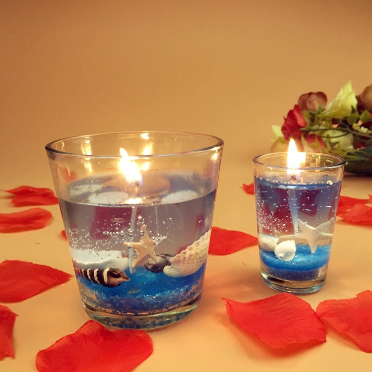Home Decoration Scented Colored Jelly Wax Gel Glass Jar Candle