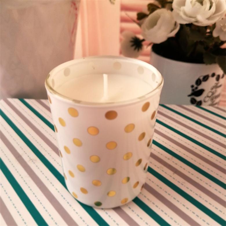 Printing Effect Soy Wax Cheap Candle In Transparent Glass Jar