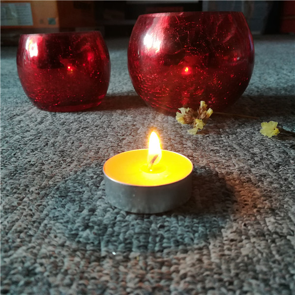 Red shaped glass candle jar holder home decoration wedding gift
