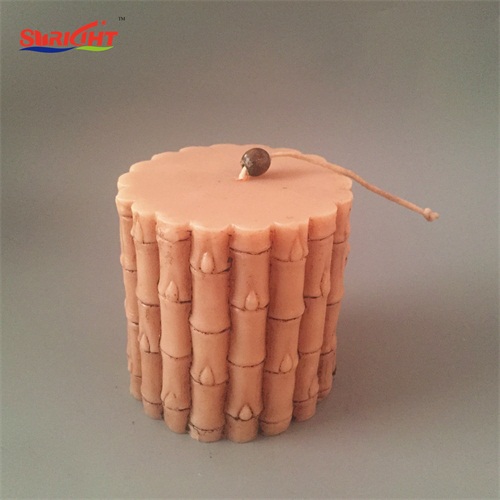 Crackle Decoration Texture Scented Cheap Funny Bamboo Pillar Candle