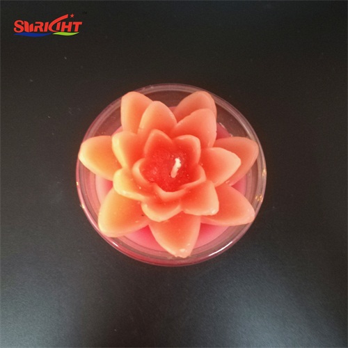 Custom Personalized Aroma Perfumed Buddist Lotus Handmade Red Flower Glass Jar Candles