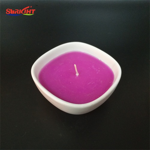 Lavender Scent Purple Colored Ceramic Plate Shape Candle from China Factory