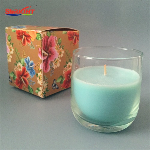 South American Pattern Promotioanl Gift Crystal Glass Jar Candle in Color Box Pack