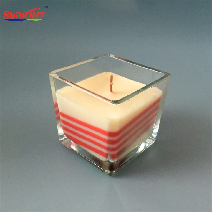 Personalized Scented Design Big Square Glass Individual Brand Glass Candle
