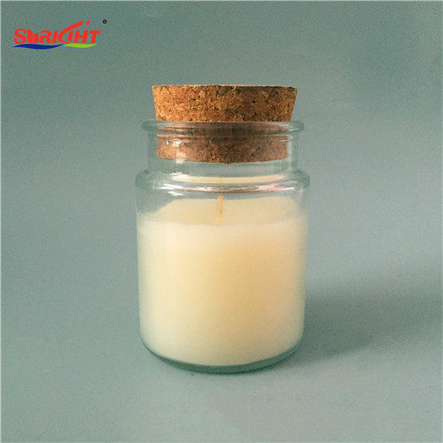 White Recycled Paraffin Wood Top Cork Stopper Hanging Label Glass Jar Candle