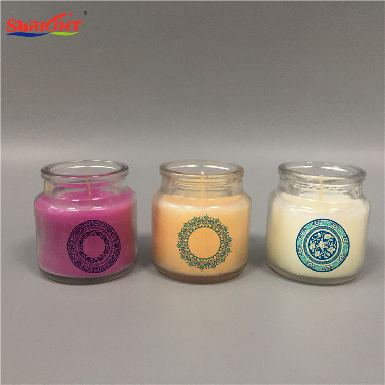 Smalll Glass Pudding Bottle Scented Custom Sticker Candles