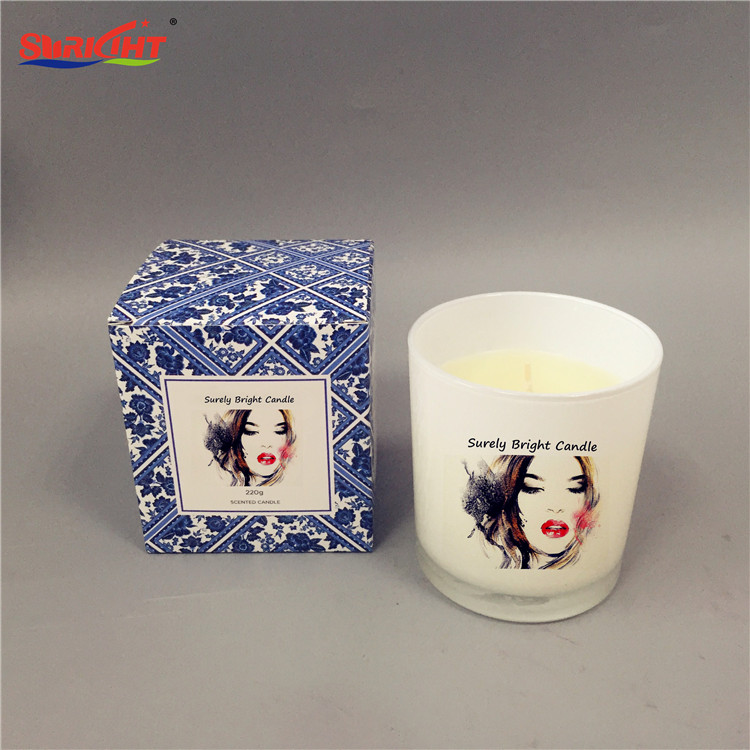Handmade Decorative Custom Print Glass Candles in Gift Box
