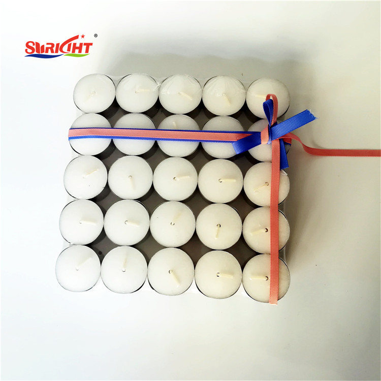Gift Ribbon Silk Decorative Pure White European Tealight Candle 6 Hour