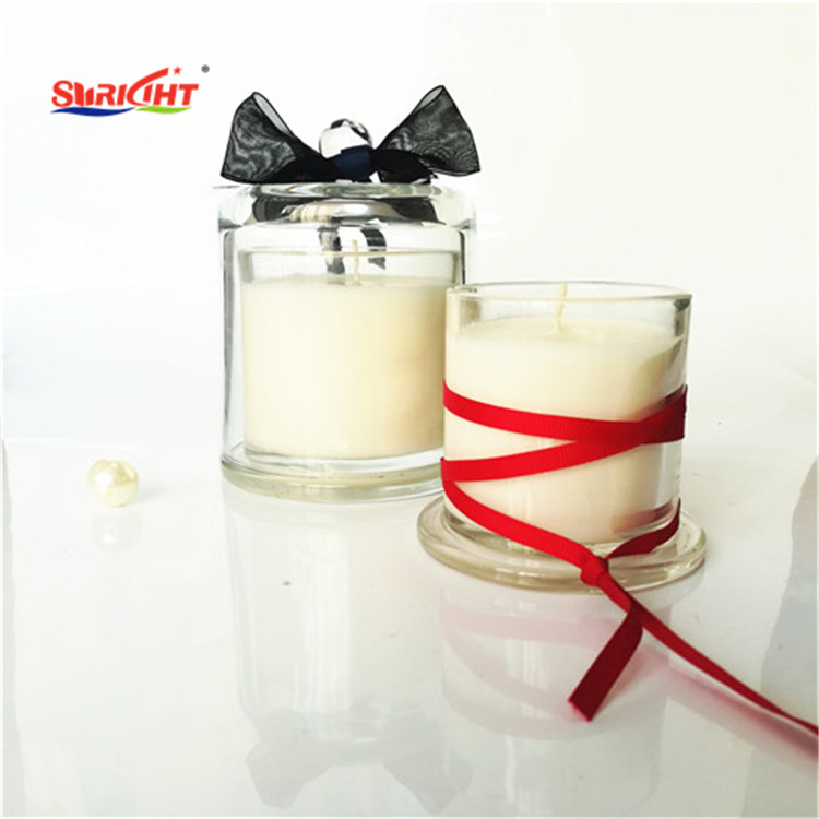 Custom Wedding Gift Smokeless Birthday Glass Holder Candle with Lid