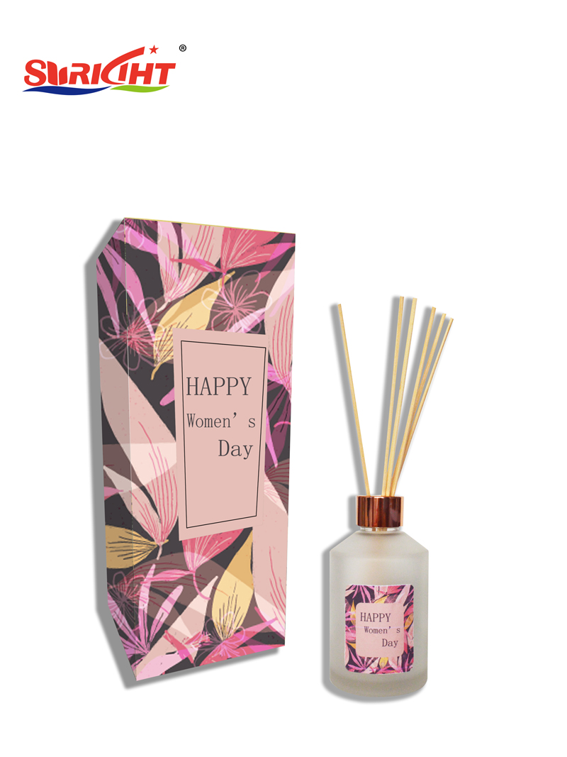 Mother's Day customizable colour  box Clear Glass Jar Candle Diffuser Set