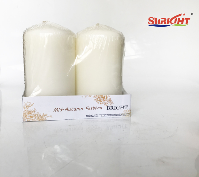 Special custom carton packaging  pillar candles for Mid Autumn Festival