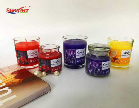 Various shapes of glass jar candles can be customized label