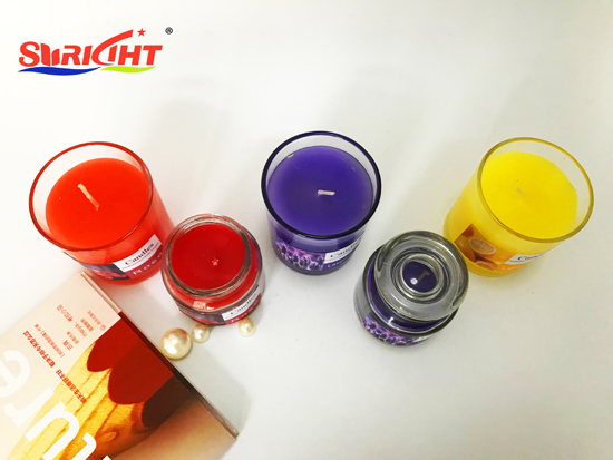 Various shapes of glass jar candles can be customized label