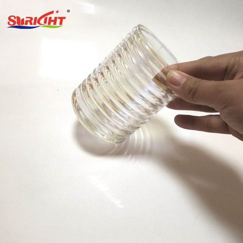 2019 White Transparent Star Pattern Glass Candle Holder