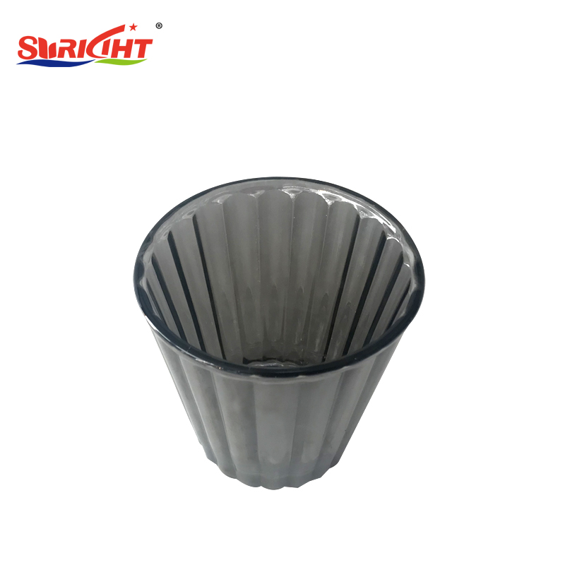 Black Transparent Vertical Pattern Electroplated Glass Candle Holder