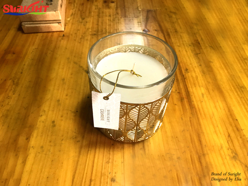 Luxury Metal Framed Glass With Soy Candles