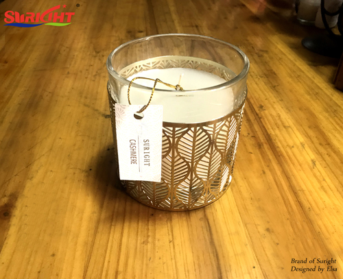 Luxury Metal Framed Glass With Soy Candles