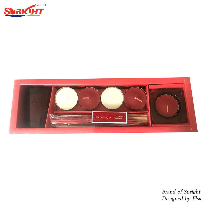 Gift Box With Incense And Tea Candle Holder Glass Set