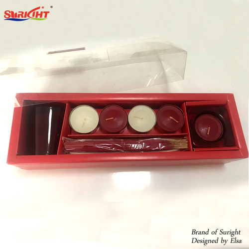 Gift Box With Incense And Tea Candle Holder Glass Set